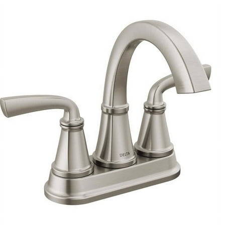 Delta Geist Brushed Nickel Centerset Bathroom Sink Faucet 4 in.