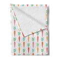 thumbnail image 2 of Carrots Soft Flannel Fleece Throw Blanket, Repeating Vegetables Aligned on a Plain Backdrop, Cozy Plush for Indoor and Outdoor Use, 60" x 80", White Multicolor, by Ambesonne, 2 of 5