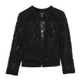 thumbnail image 1 of Alfani Womens Lace Bomber Jacket, Black, Medium, 1 of 1