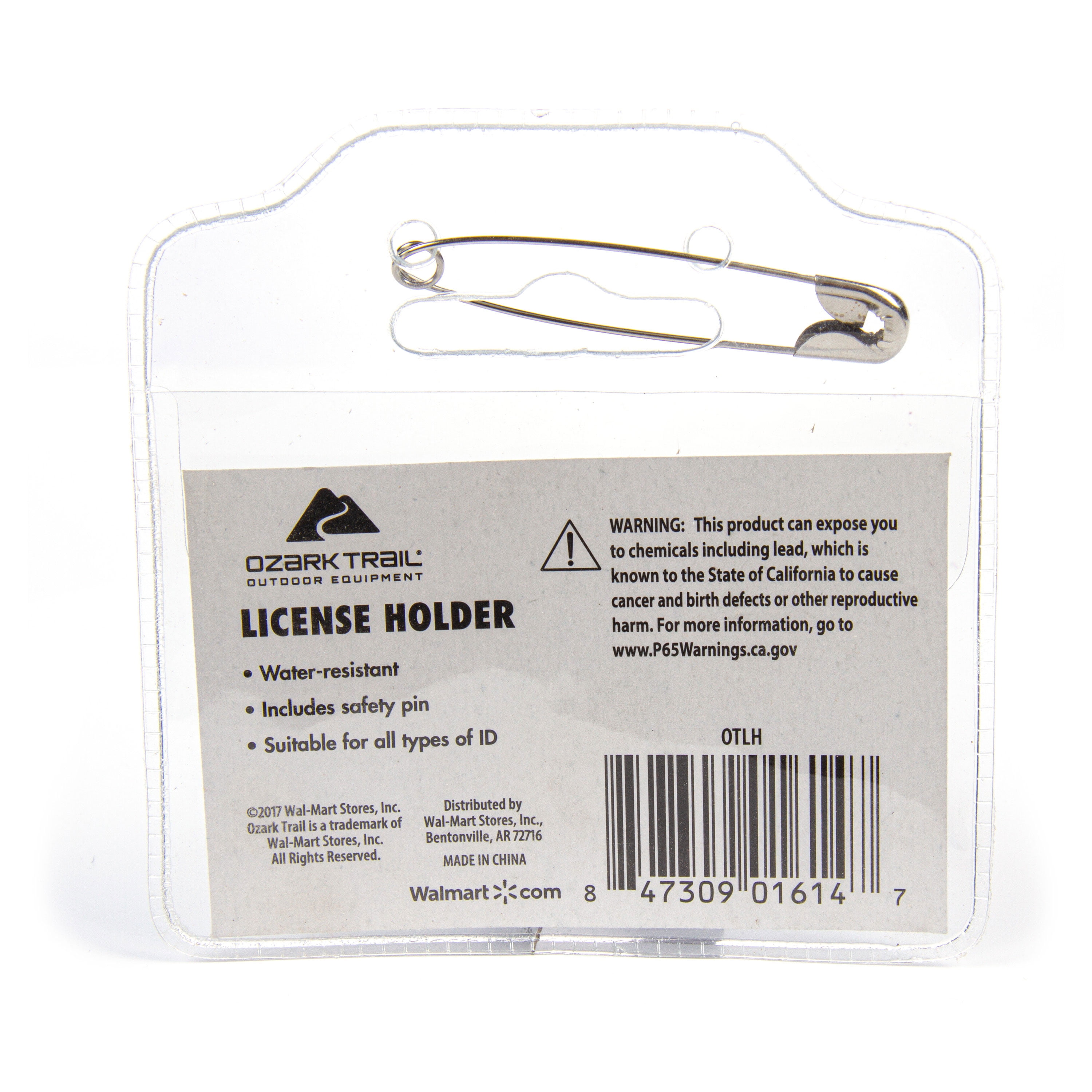 (6 pack) Ozark Trail Clear Water Resistant Fishing License & ID Holder with Safety Pin