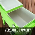thumbnail image 6 of Permasteel 80-Qt Classic Outdoor Steel Patio Cooler on Wheels, Beverage Rolling Cart, Lime, 6 of 11