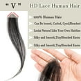 thumbnail image 3 of HAIRRO Men's PU Human Hair Hairline 100% Real Human Hair Forehead Hair Patch Hairpiece Sideburns Toupee Men Invisible Seamless Ultra Thin Skin PU Men's Hair System 1B Color, 3 of 9