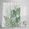 thumbnail image 4 of Summer Botanical Shower Curtain Set, Waterproof Shower Curtains for Bathroom, Green Palm Leaves Tropical Plant Washable Fabric Cloth Bath Curtain for Bathtub Decoration with Hooks 60x72 Inches, 4 of 9