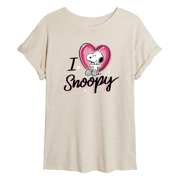 Peanuts - I Heart Snoopy - Juniors Ideal Flowy Muscle T-Shirt