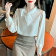 thumbnail image 5 of Elegant Temperament Bow Chiffon Shirt Women Long Sleeved Design Shirt Tops Cool Shirts for Women Tops for Women Dressy Athletic Tops Women Womens Dress Shirts And Blouses for Work Womens Swim Tee, 5 of 8