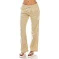 thumbnail image 2 of Women's Natural Beachside Palazzo Linen Pants, 2 of 4