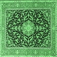 thumbnail image 1 of Ahgly Company Indoor Square Medallion Emerald Green Traditional Area Rugs, 4' Square, 1 of 4