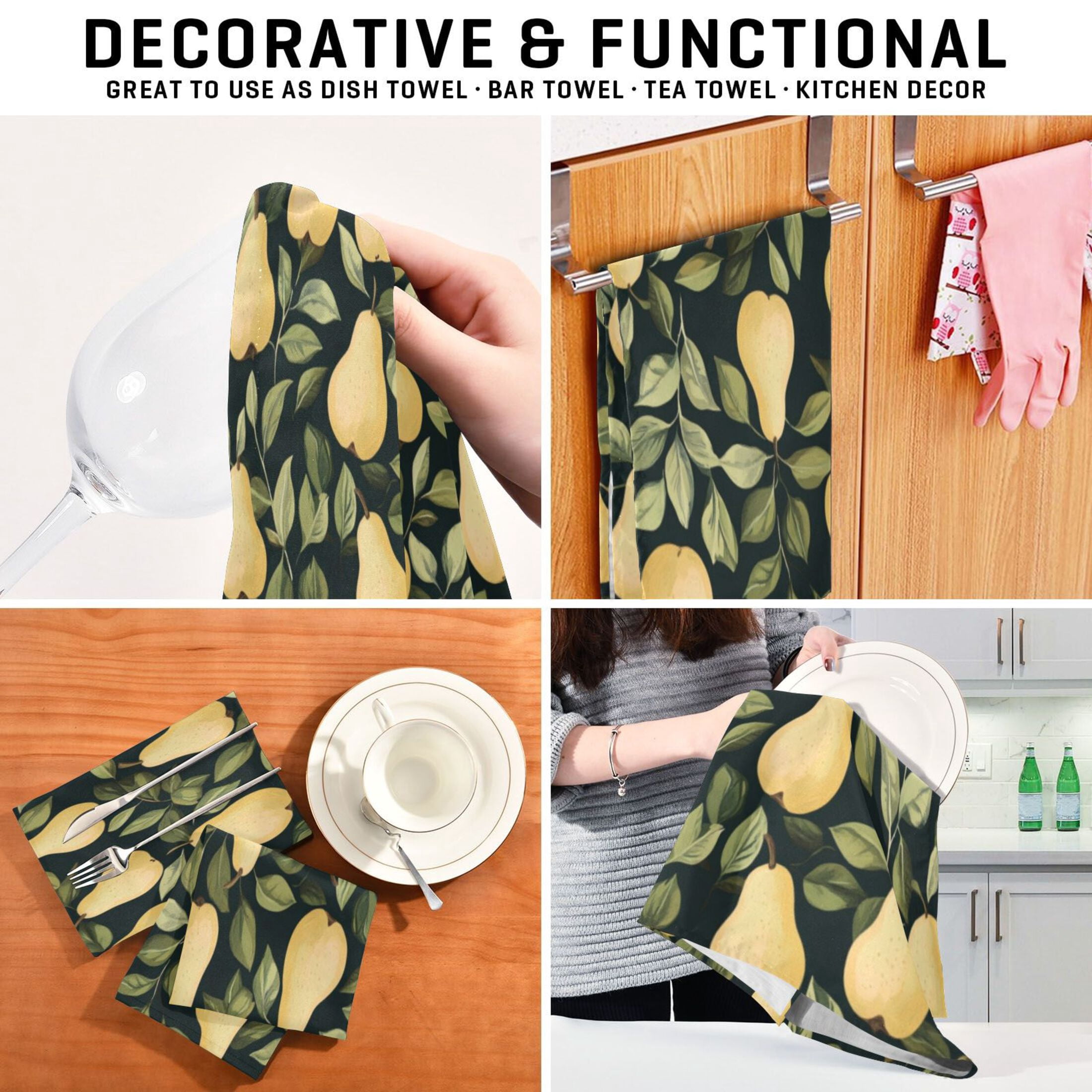 Kitchen Towel 28x18 Inches x6，Plate Towel, Decorative Towel, Napkin, Tea Towel Tea Towels For Kitchen Dish Cloths & Dish Towels Cute Cartoon Pear