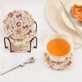 thumbnail image 7 of 6 Pcs Drink Coasters with Holder 3.94in Woven Coasters for Drinks Delicate Christmas Ornaments Coaster Set for Protection Table, 7 of 7
