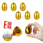 6pcs Golden Fillable Easter Eggs, Plastic Bright Easter Eggs, Perfect for Toys Easter Basket Stuffers Easter Egg Hunt Surprise Egg