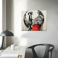 thumbnail image 3 of Nawypu  Graffiti style Banksy Wall Decor Colorful Figure Street Graffiti Poster Print Canvas Reproduction Ready to Hang (Life is short chill the duck out, Framed), 3 of 4
