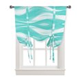 Abstract Gradient Line Color Block Twisted Green Kitchen Short Window