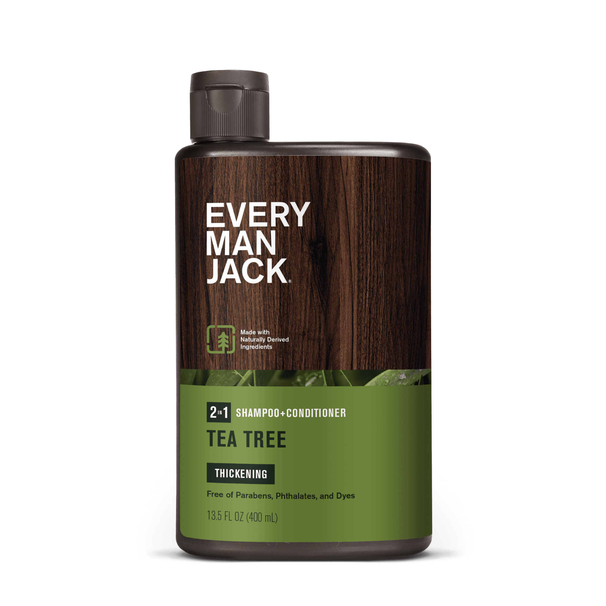 Every Man Jack Thickening Tea Tree 2-in-1 Shampoo and Conditioner for Men, Naturally Derived, 13.5 oz