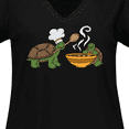 thumbnail image 4 of Inktastic Cute Turtle Chefs Making Soup Women's Plus Size V-Neck T-Shirt, 4 of 5