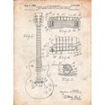 thumbnail image 2 of Borders, Cole 19x24 Gold Ornate Wood Framed with Double Matting Museum Art Print Titled - PP47-Vintage Parchment Gibson Les Paul Guitar Patent Poster, 2 of 4