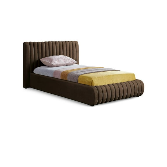 Meridian Furniture Nico Brown Velvet Twin Bed