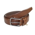 thumbnail image 4 of Men Cognac Genuine Leather Belt PIERO ROSSI Turkey Soft Full Grain #Cognac-A, 4 of 5