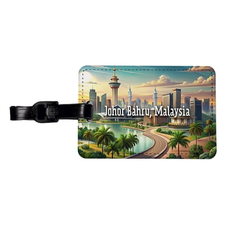 Johor Bahru, Malaysia Travel City Country Stamp Faux Leather Travel Luggage Tag