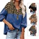 thumbnail image 4 of Leopard Print Hooded Sweatshirt, Pullover Tops Adjustable Drawstring For Spring Fall Winter, 4 of 5