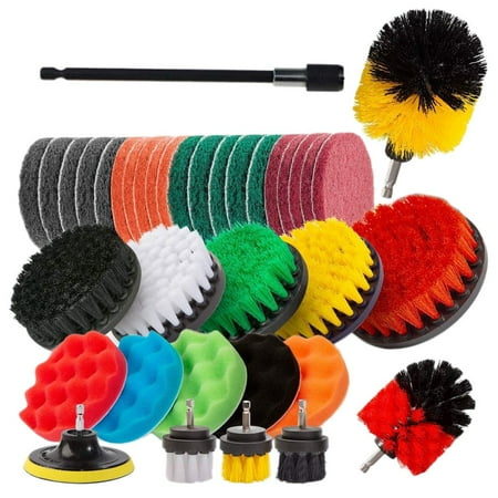 

37 Pcs Attachments Set Scrubber Brush with Extend Long Attachment All Purpose Clean for Car Kitchen