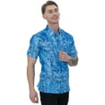 thumbnail image 5 of LA LEELA Men's Hawaiian Shirts Short Sleeve Button Down Shirt Mens Summer Holiday Beach Shirts Casual Aloha Tropical Shirts for Men Funny L Tropical, Blue, 5 of 6
