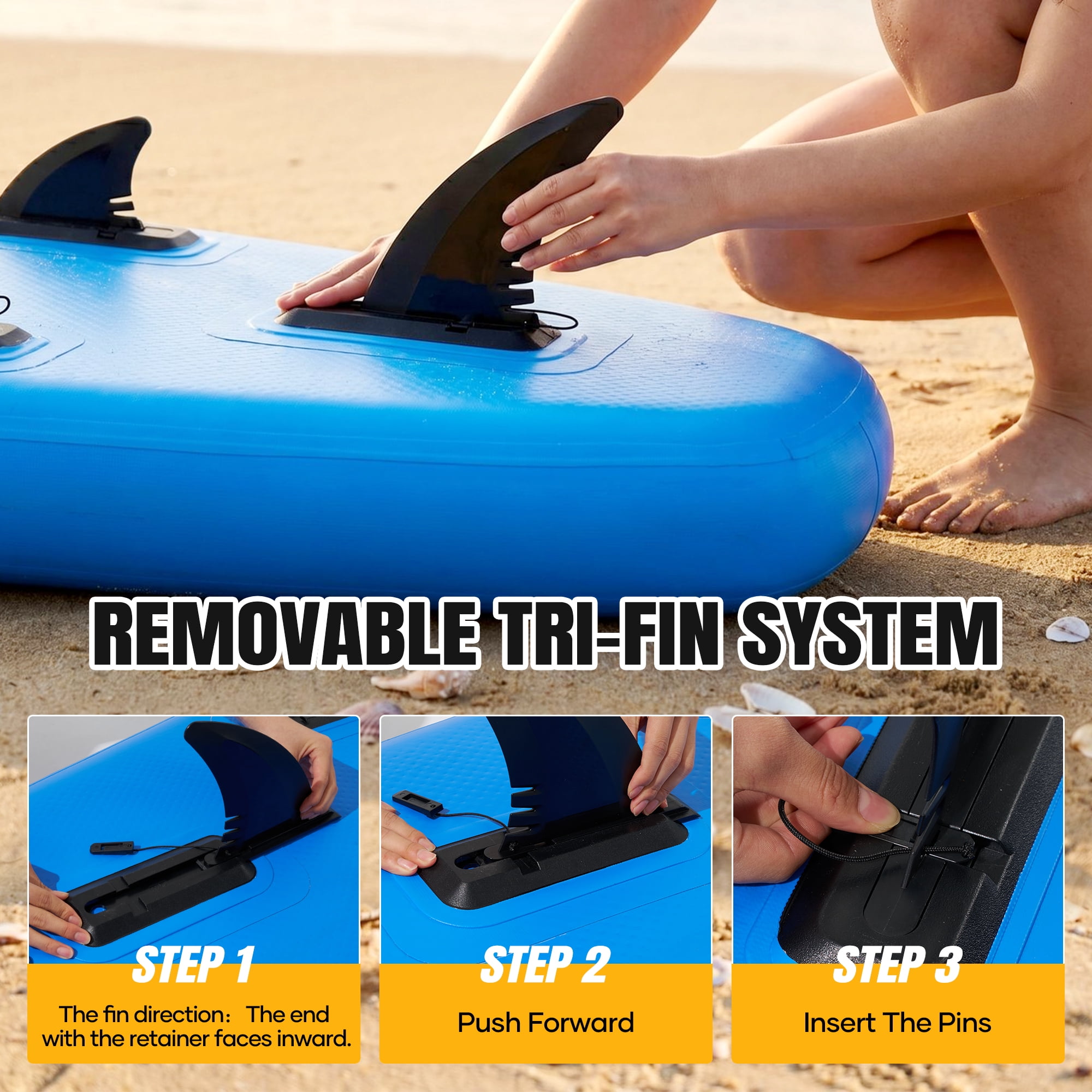 Naipo 10FT Inflatable Paddle Board 30in Wide Design Stand Up Paddle Board with Paddle Accessories for Family Beginners Youth Blue Yellow