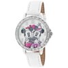 Women's Mickey and Minnie Mouse Rotating-Disc Dial Love Watch, Simulated-Leather Strap