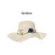 thumbnail image 5 of Sombreros de paja para mujer, informales, transpirables, con ala ondulada, portátiles para viajes cortos. Blanco, 5 of 9