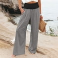 thumbnail image 2 of MaeanWide Leg Pants for Womens High Waist Elastic Palazzo Pants Trousers Culottes Loose Fitting Pants, 2 of 6
