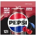 Pepsi Zero Sugar Wild Cherry & Cream Soda Cans 12 pk / 12 fl oz - Pack of 2