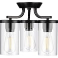 thumbnail image 7 of Progress Lighting Lassiter 3-Light Semi-Flush Mount, Matte Black, Clear Glass Shades, 7 of 7