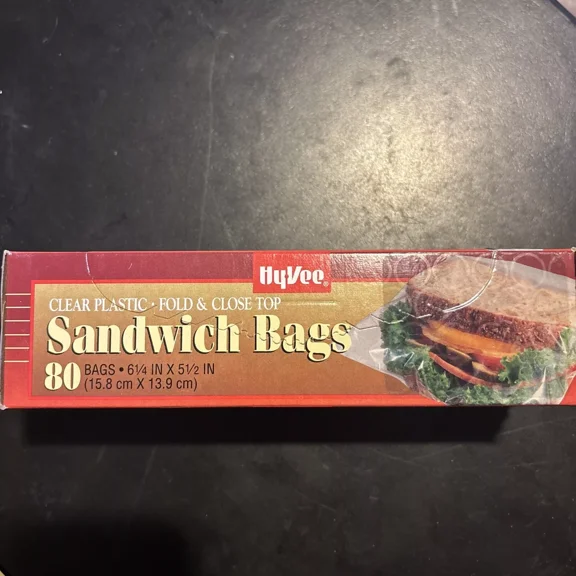 Hy-Vee Baggies Food Storage Bags Plastic, Sandwich Bags , 80 Count