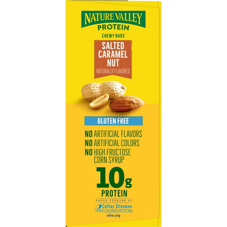 Nature Valley Protein Chewy Bars Salted Caramel Nut | Gluten Free 1.42oz Bars 30 Count Pack