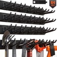 thumbnail image 1 of 64-Inch Heavy Duty Garage Organization Rack, 14 Packs Max Load 600LB, 4 Packs Rails and 9 Adjustable Hooks, Tool Organizer Rack with Heavy Double Hooks Tracks, 1 of 8