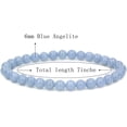 thumbnail image 2 of Angelstones Bracelet Extensible en Perles Rondes de Pierre Précieuse Angelite Bleue Naturelle 6mm 7 Pouces Unisexe, 2 of 5