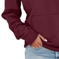 thumbnail image 3 of Vmvidoty Women's V-Neck Drop Shoulder Sweatshirt Casual Loose Fit Long Sleeve Pullover with Pockets(Wine, XL), 3 of 7