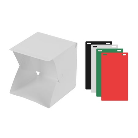 Portable Photo Studio LED Light Box Tent Mini Folding Photography Studio Softbox with 4 Colors Backdrops 1pc LED Strip with 35pcs 6500K Light Beads Adjustable Brightness 4W USB Input for Jewellery