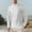 White, variant on Men's Linen Shirts Long Sleeve Stand Collar Quarter Button Pullover Tops Fall Winter Fashion Casual Blouses Comfy Solid Tops Army Green XXL