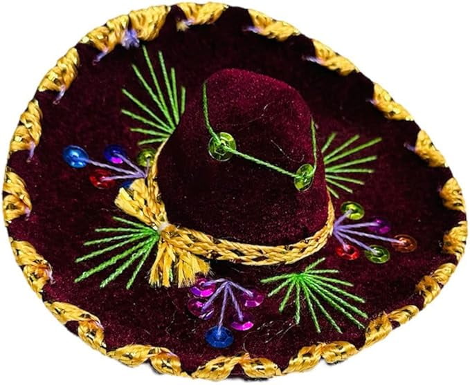 Novedades Cari 5-Pack Mexican Charro Mini Sombrero Hats - Mariachi Theme