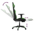 thumbnail image 7 of vidaXL Massage Gaming Chair with Footrest, Reclining, Height Adjustable, Swivel, Black & Green, 7 of 7