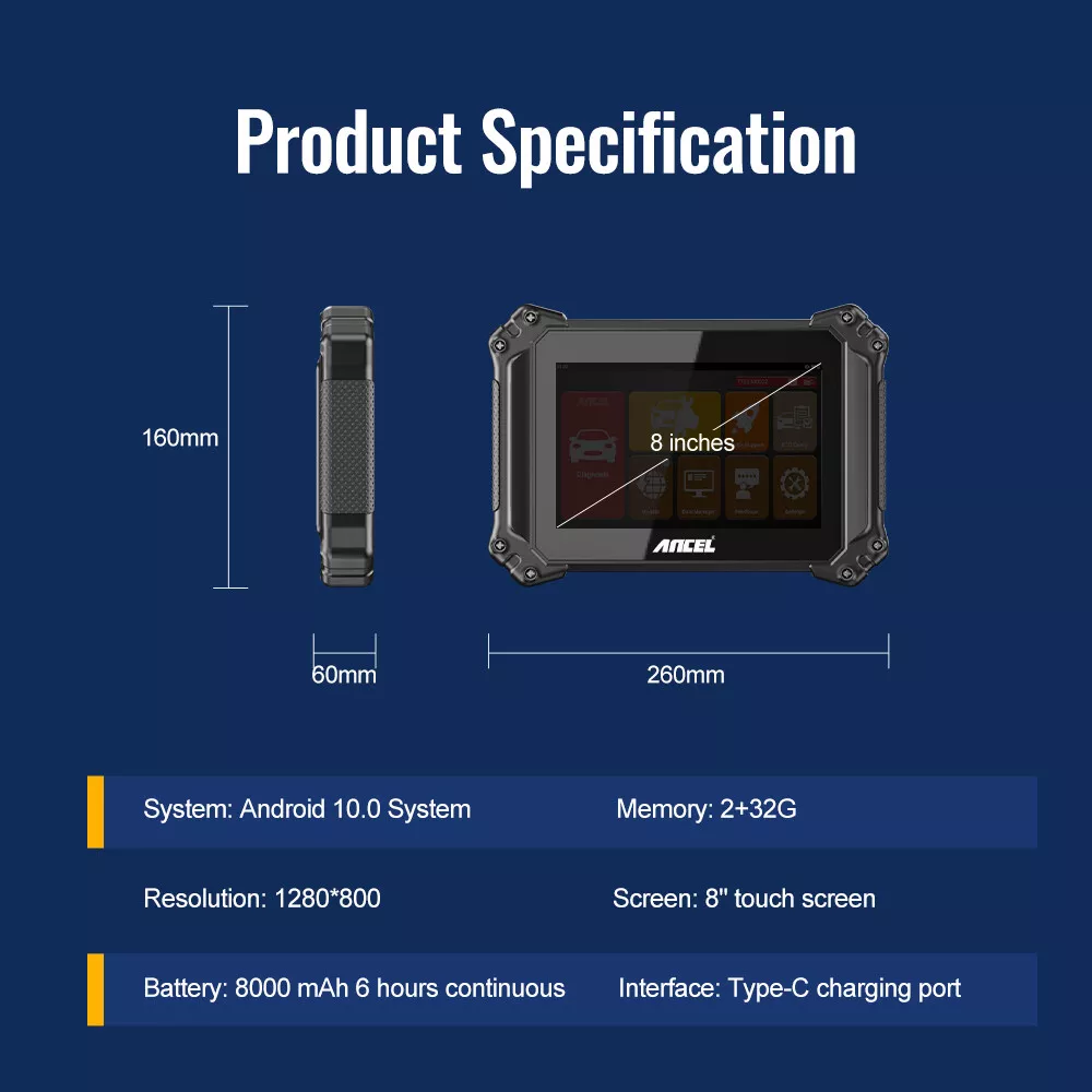 ANCEL V6 OBD2 Scanner, Full System Car Diagnostic Scanner with 15 Reset Service, Active Test, IM-MO Key, ECU/Oil Reset, Bidirectional Diagnostic Tool Code Reader, 2 Years Free Update
