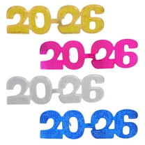 ELAYARD 2026 New Year Eyeglasses PC Assorted Colors Glitter Party Supplies for Celebration and Festive Events