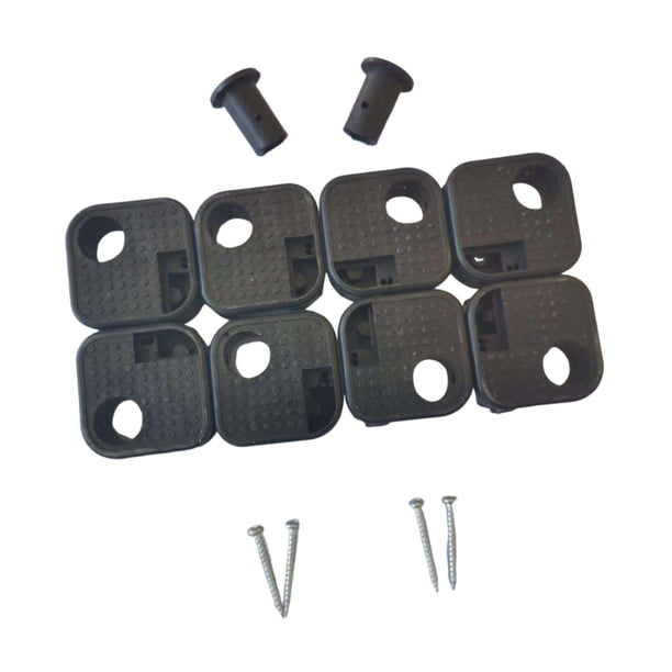 8 piezas de repuesto para patas de silla de camping, reparación de patas, piezas fáciles de instalar, conector para exteriores, protectores de suelo Negro