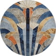thumbnail image 2 of Addison Rugs Mayfield Premium Machine Washable Transitional Geometric Navy Round Rug, 8' x 8', 2 of 6