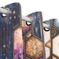 thumbnail image 3 of Galactic Hexagon Blackout Curtains 55W x 72/84L Living Room Bedroom Curtains Heat Insulation and Sun Protection 2-Pack, 3 of 6