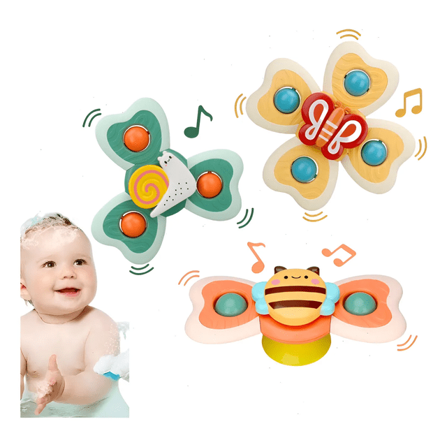 3 Piezas De Juguetes Sensoriales Giratorios Con Ventosas Xtellar multicolore
