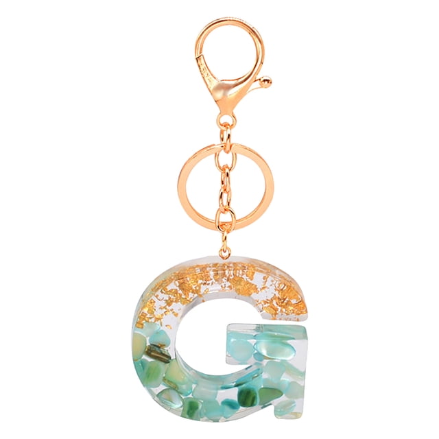 Kcodviy Keychain Color Letter Keychain Womens Case Wallet Translucent Resin Pendant Keychains Wallet Womens Women Lanyard Key Rings for Car Keys Wallet Women Slim