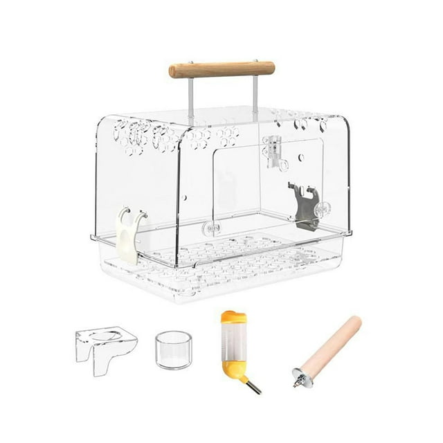 Jaula para Pájaros Villa Acrílico Transparente Portátil