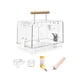 thumbnail image 1 of Jaula ligera para pájaros con carcasa de acrílico y asa para alimentación de aves. Todo el juego, 1 of 9