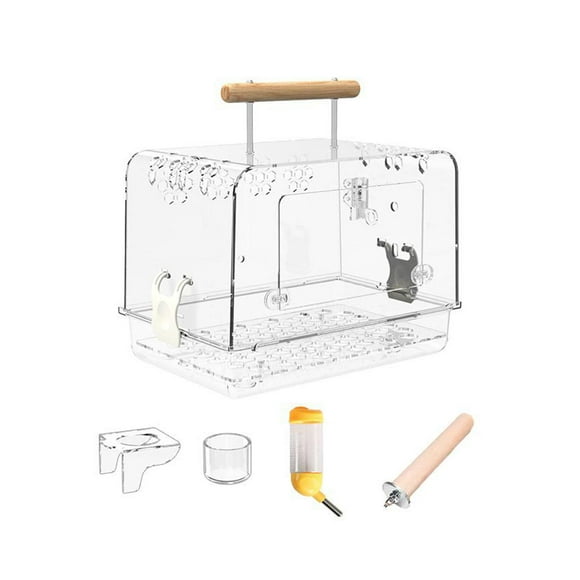 Jaula para Pájaros Villa Acrílico Transparente Portátil